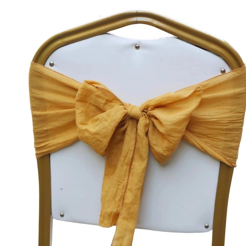 2Pcs Rustic Chair Sashes Cheesecloth Tulle Chair Cover Chair Decorative Bows Wedding Decoration
