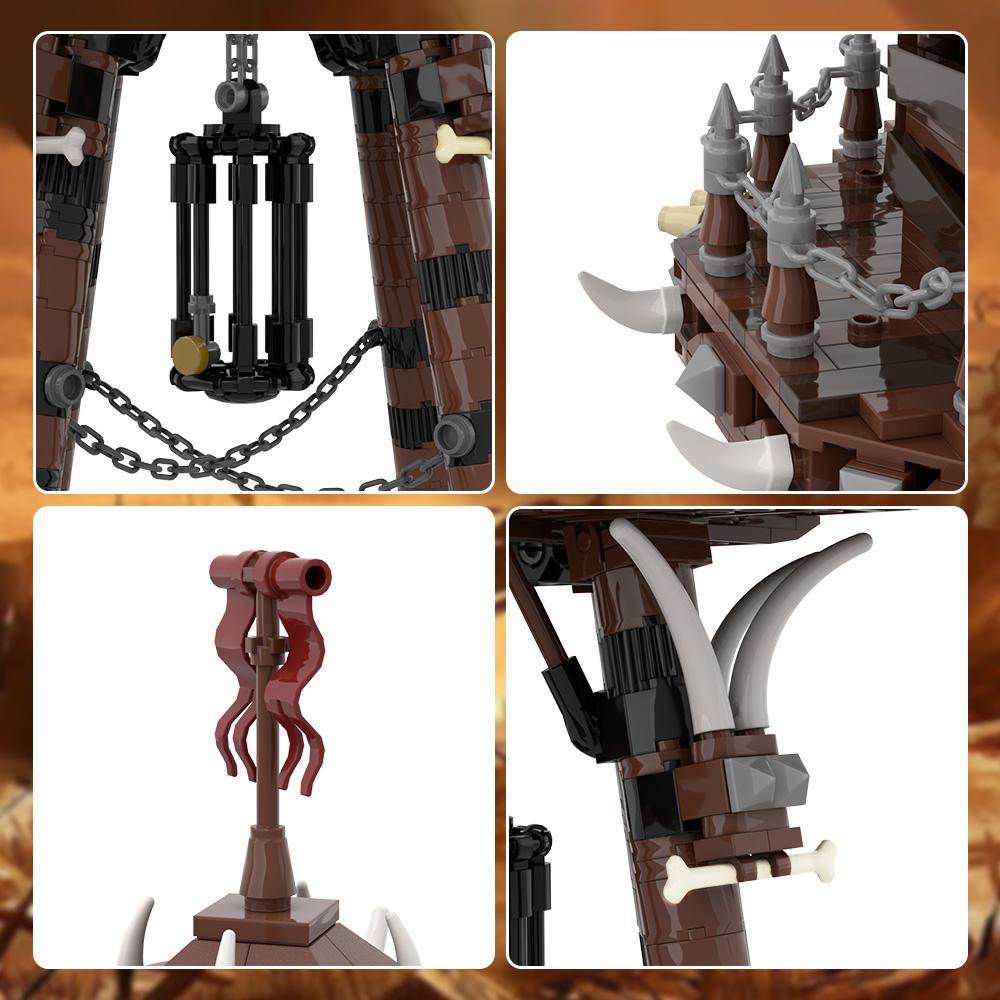 MOC Orc Archery Tower Building Blocks Model Orc Game Medieval Architecture Castle Watchtower Bricks DIY Assembly Toys Kids Gifts