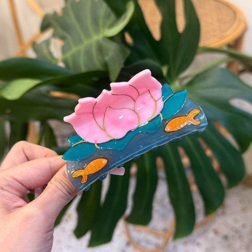 Korean Style Shell Hair Claw Acetic Acid Geometry Shark Clip Hairpin Ocean Series Hair Claw  Girls