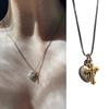Gothic Heart Shape Cross Pendant Necklace Gift For Women Men Party Jewelry Accessories