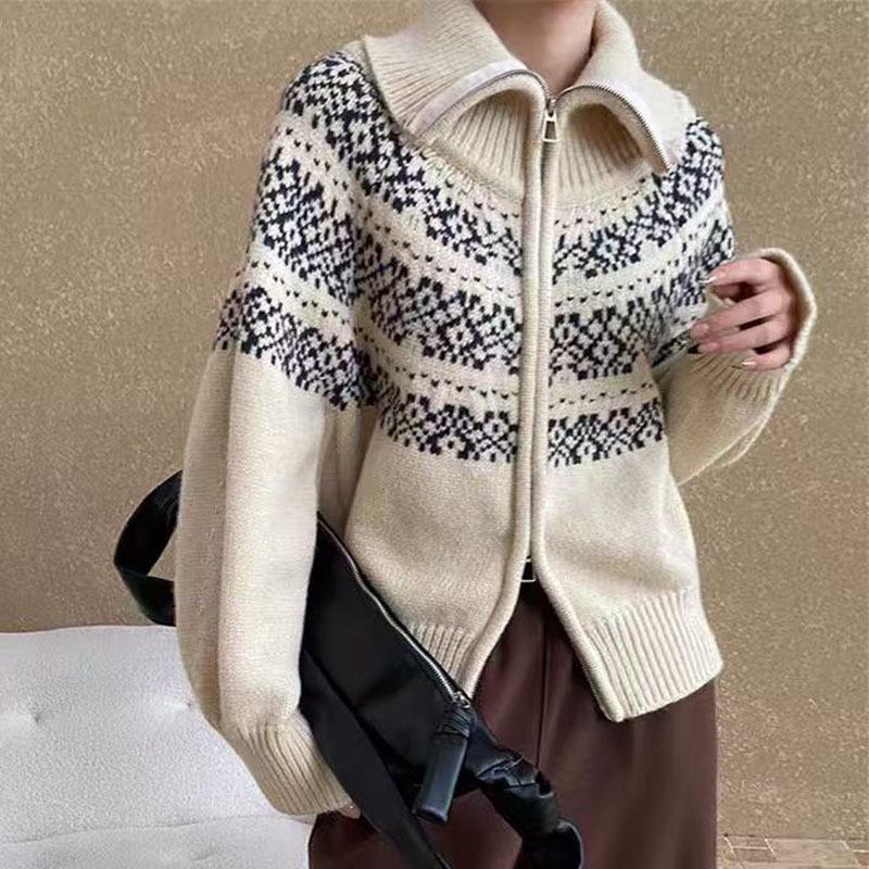 Women's High-End Wool Knit Zipper Cardigan - Winter Thick Warm Plus Size Jacket 2026 New