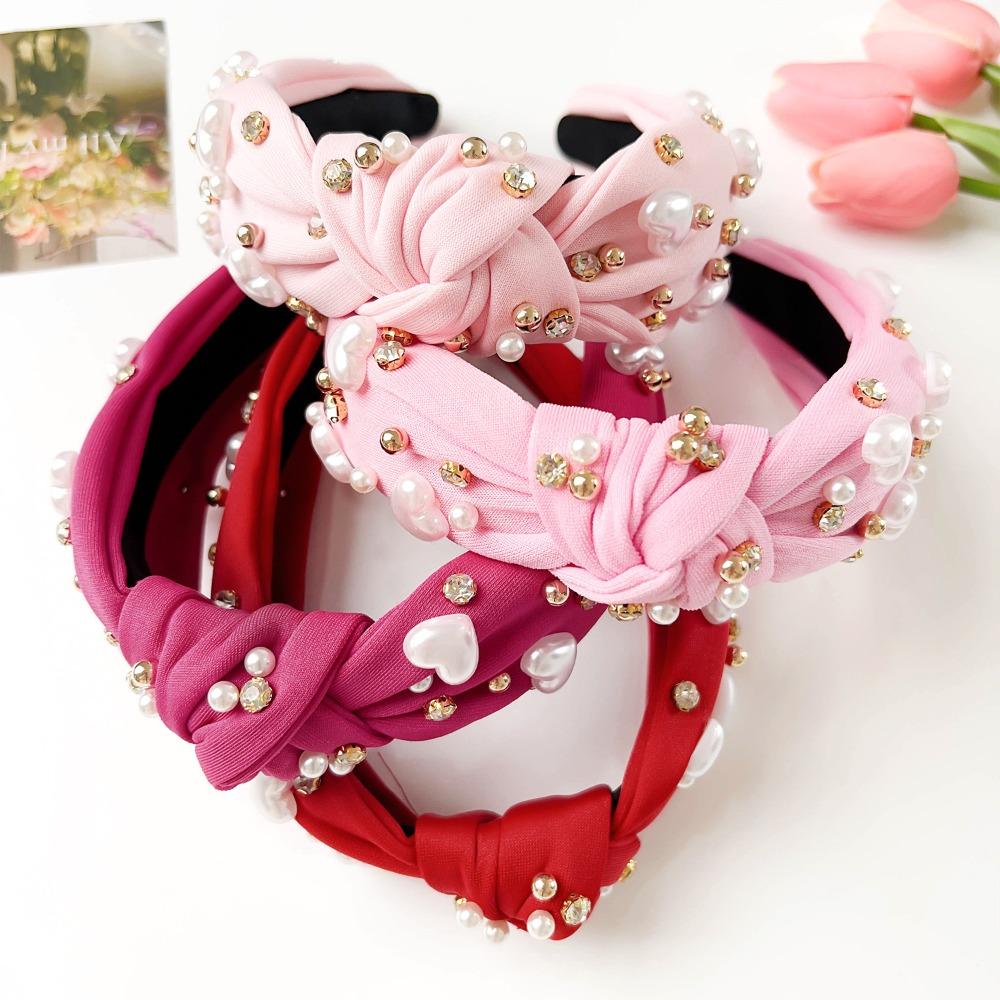 

Широкая повязка на голову с драгоценными камнями, завязанная бисером повязка на голову, новые аксессуары для волос для женщин