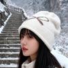 Women's autumn and winter hats, crimped warm knitted hats, ear protectors, cold-proof pullovers, and headcaps for men