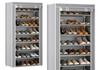 Shoe Cabinet 8-tier Stand Dustproof Cover Grey 140cm