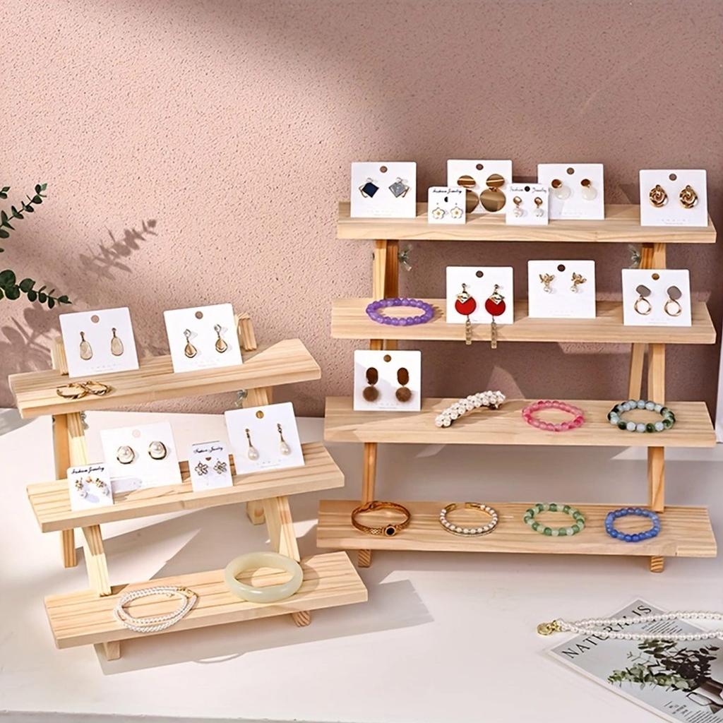 Wooden display rack, ear stud rack, perfume, jewelry, ear ring storage rack, desktop small commodity display rack