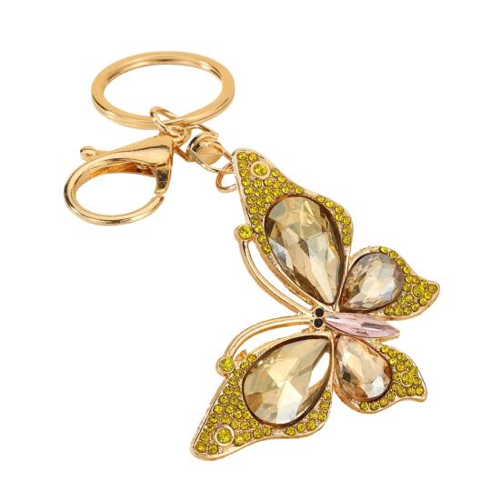Light Luxury Butterfly Keychain Crystal Pendant Rhinestone Butterfly Keychain Colorful Diamond Butterfly Pendant Sparkling Bag Charm Gift