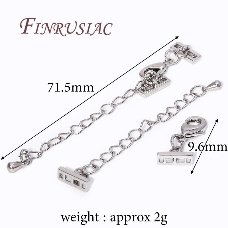 

1-5Pcs/Lot Rhodium Plated Extension Chain with Lobster Clasp For Jewelry Connectors Findings,Accessories For Bracelets 1 piece
