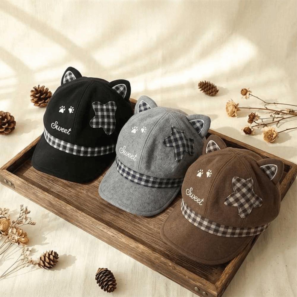 Cat Ears Women's Beret Anime Baseball Cap Fashion Newsboy Cap Autumn and Winter