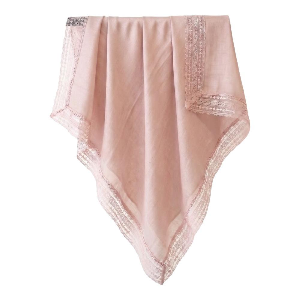 Polyester Square Silk Scarf Lace Hijab Scarf Luxury Bandana Scarf Female Style F