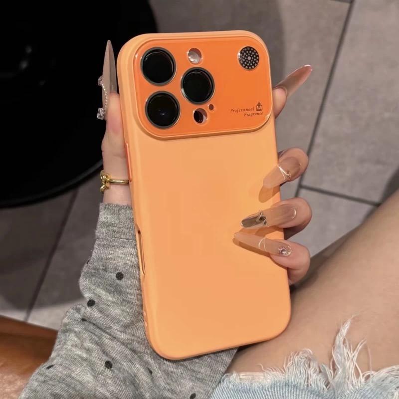 Liquid Silicone Soft Phone Case With Lens Fragrance Protection For iPhone 16 15 Plus 14 13 17 Pro Max 11 Plain Shockproof Cover