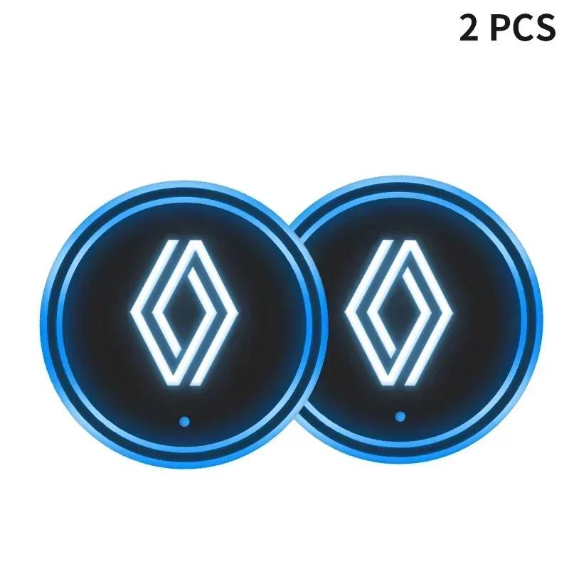 

2026 Hot For Renault Hub Caps For Renault Megane 3 2 Clio 4 Duster Captur Logan Accessories 1/2pcs Colorful Universal LED Car Cu