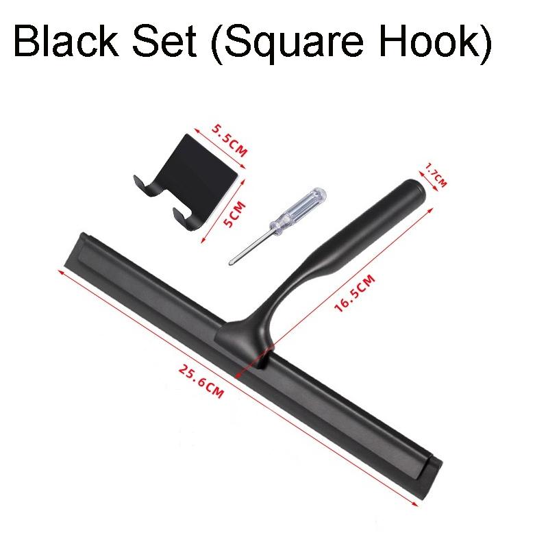 Squeegee All-Purpose Silicone Scrape Wall-mounted Stainless Steel Handle Wiper with Hook for Kitchen Bathroom Window Glass Clean