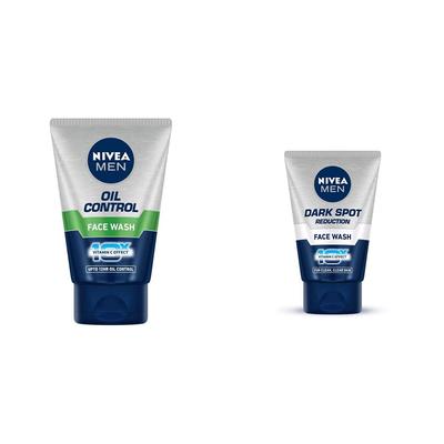 Best Indian Combo NIVEA Men Face Wash, Oil Control, 10x Vitamin C, 100g & NIVEA Men Face Wash, Reduction Dark Spots, 10x Vitamin C, 50g