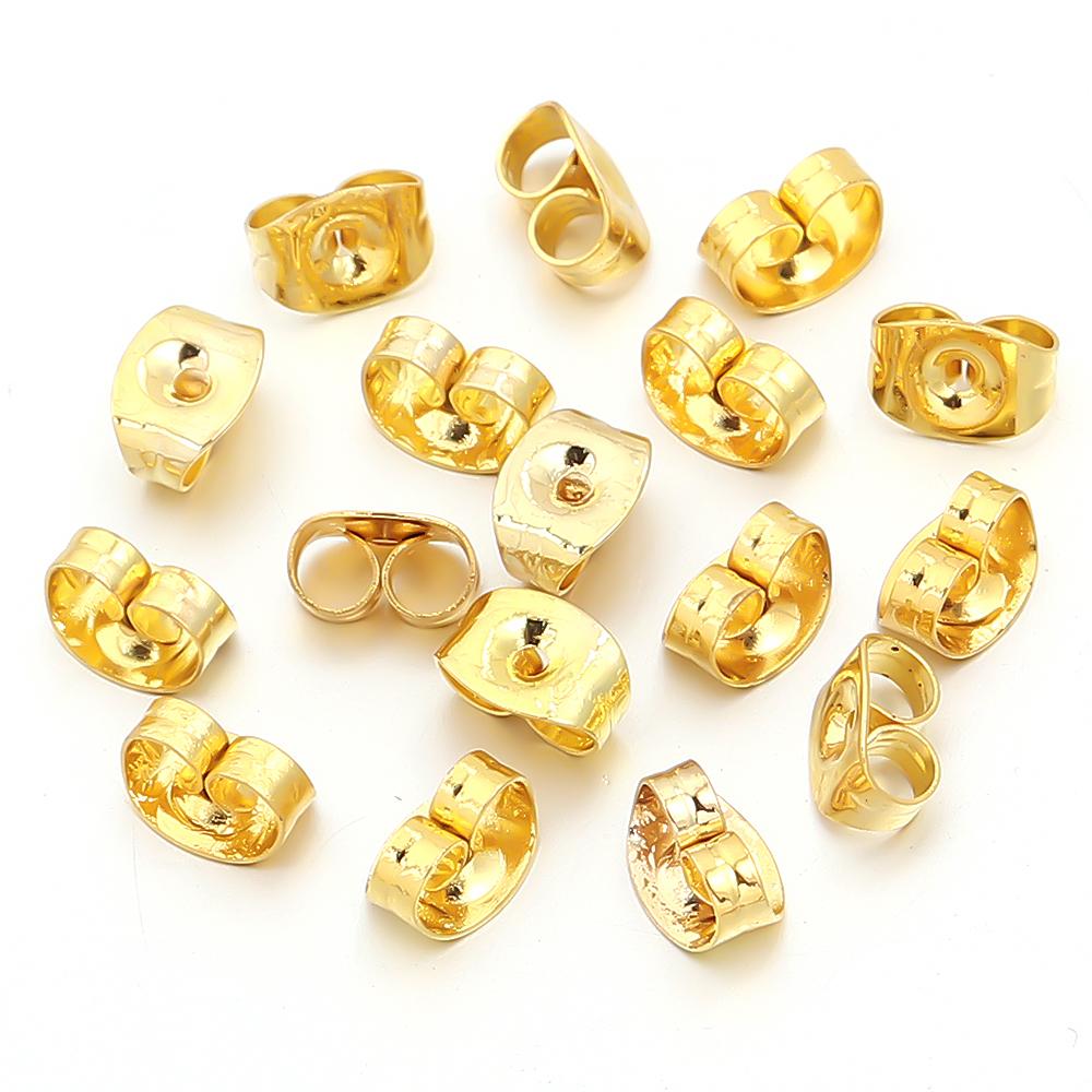 100-200 Stück 4,5x6mm Edelstahl Schmetterling Ohrring Sicherheitsverschluss Metall Ohrstecker Für Schmuckherstellung DIY Ohrring Zubehör