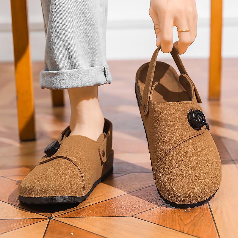 Fashion Breathable Soft Sole Slip-On Beach Shoes for Summer Lightweight Walking Sandals Non-Slip Flats 2025 New Men's PU Leather Sandals