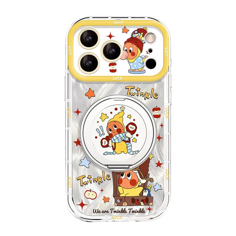 Star applicable iphone17promax iPhone case 15 rotating bracket 16 cute cartoon 14 anti-drop 13