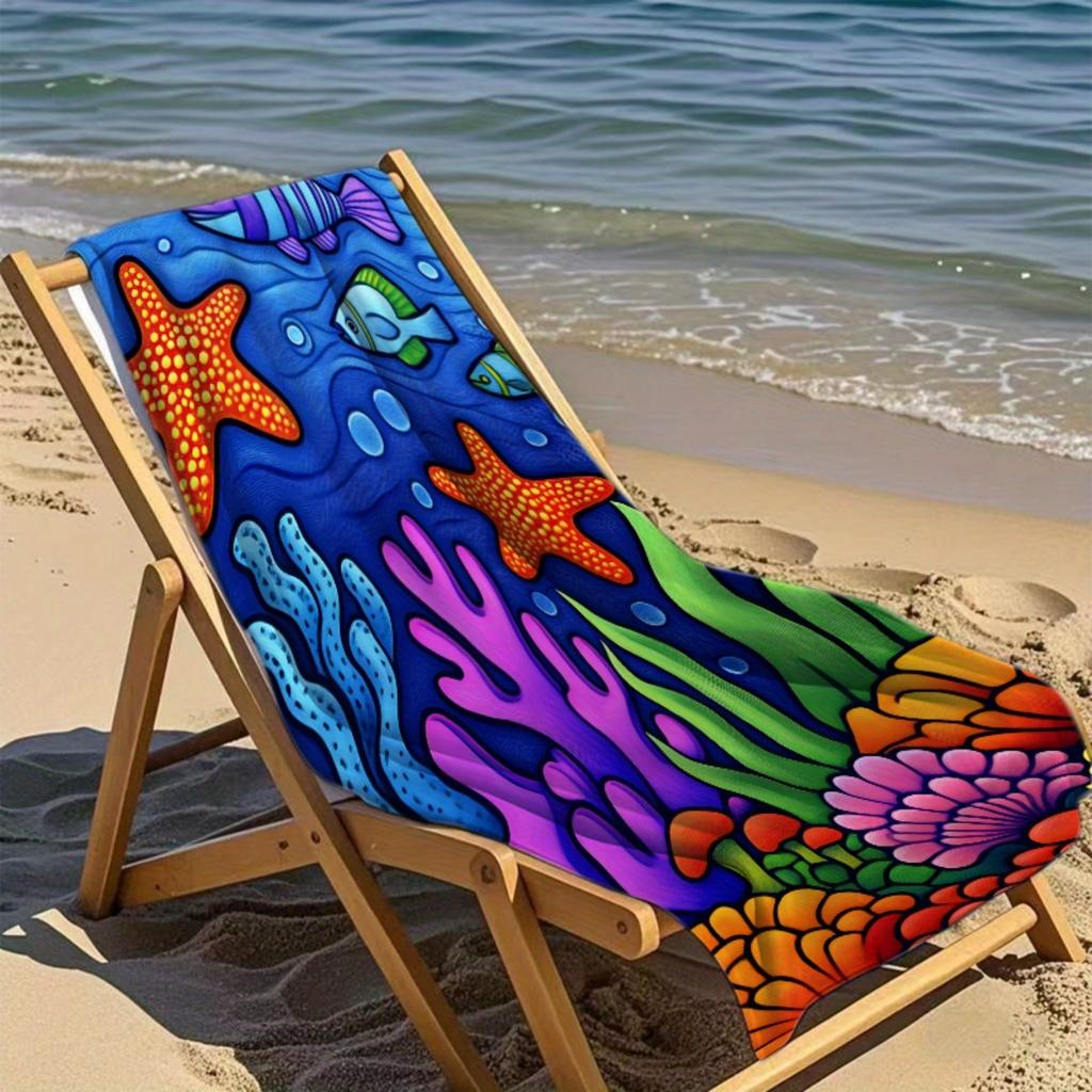 Lebendiges Unterwasserwelt Strandtuch Gemustert Sonnenschutz Und Winddicht Geeignet Für Schwimmbad Camping Reise Decke