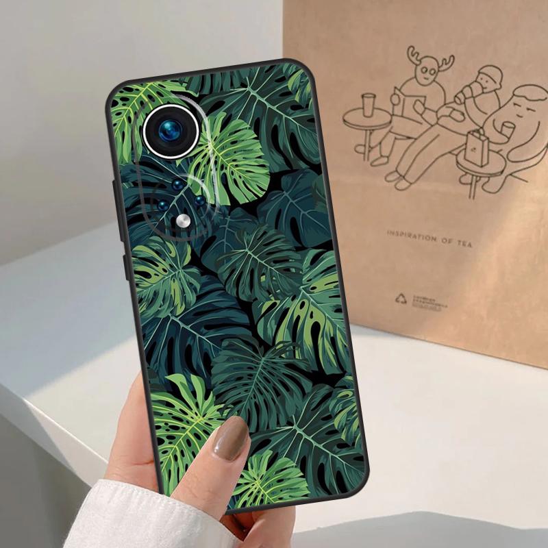 Leaves Monstera Green For Honor Magic 8 Pro 7 6 5 Lite Case For Honor Win RT 200 400 50 70 90 X8b X9a X9b X9c X9d