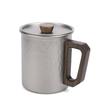 Ti Camping Cup 450ml with Wood Handle Lightweight Coffee Mug with Lid and Spoon for Outdoors Hiking Cup with Spoon