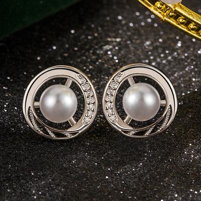 Elegant Temperament Wavy Bead Stud Earrings, Simple and High-end Atmospheric Earrings, Ear Jewelry