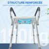 57-69cm Aluminium Frame Bath Seat - Light Blue