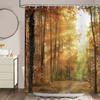 Wald Herbst Sonnenschauer Duschvorhang Naturlandschaft Wasserdicht Waschbar Polyester Duschvorhang 180 x 180cm mit 12 Haken