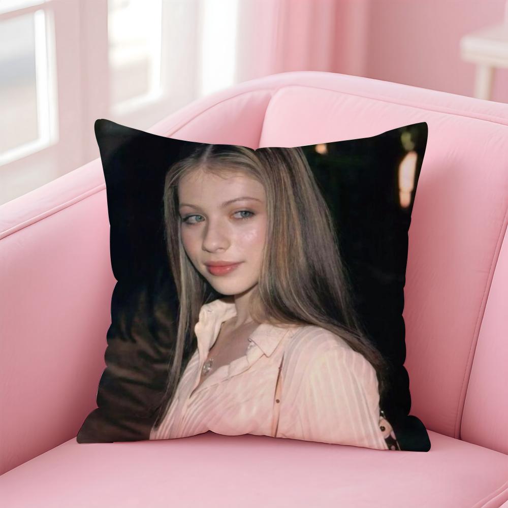 

M-Michelle T-Trachtenberg Cushion Cover Comfortable Reversible Pillow Cover Ideal for Car Sofa Bedroom & Beyond 12x12Inch