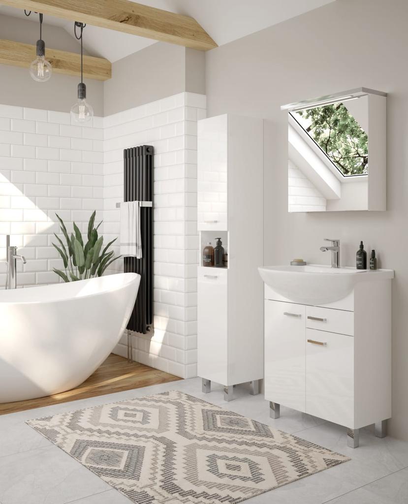 Standing Bathroom Towel Rail, Gloss, MEA