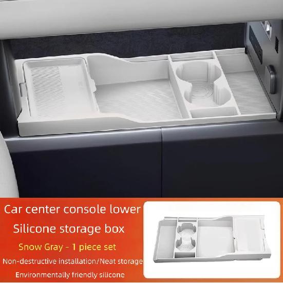 

Car Center Console Lower Silicone Storage Box Fit for BYD Leopard 7 Titanium 7 High Quality Modified Car Interior Upgrade Parts Snow Gray