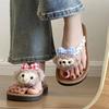 Cute Versatile Flat-bottomed Flip-flops for Women's Summer Wear New Cute Lightweight Soft-bottomed Cool Slippers