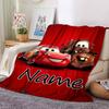 Custom Name Mcqueen Mater Adventure Flannel Blanket for Super Soft Cute Comfort Blanket for Travel Bedding Couch Sofa Blanket