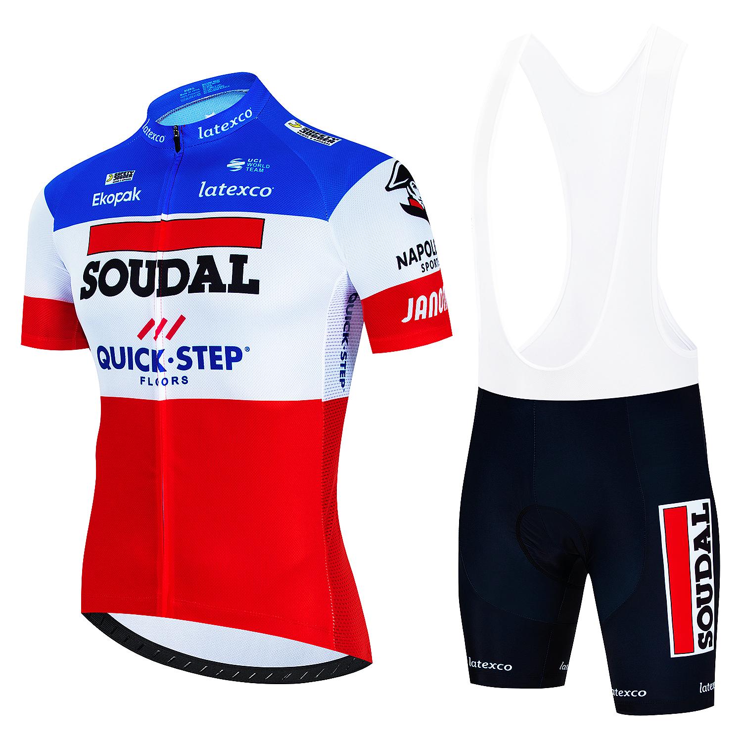 

Чоловічий комплект для велоспорту SOUDAL Quick Step Одяг 2025 Велосипедний одяг Літня велосипедна джерсі Велосипедна куртка Чоловічі весняні шорти з нагрудником XXL