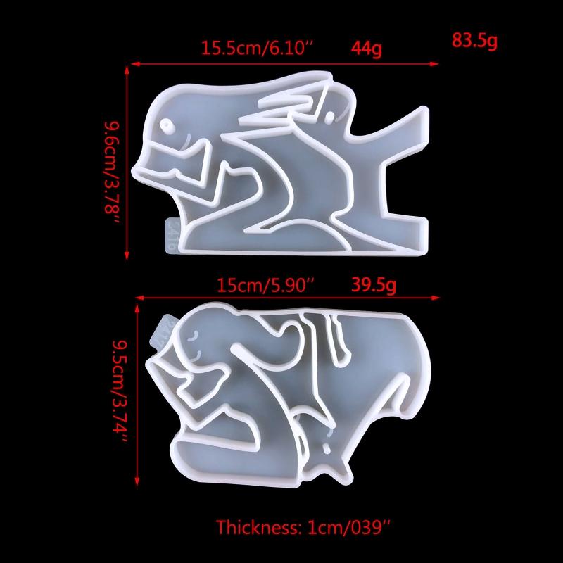 Dog Keychain Mold Silicone Keychain Mold Pendant Clay Mold with Hole for DIY Keychain Home Car Handbag Backpack Decor