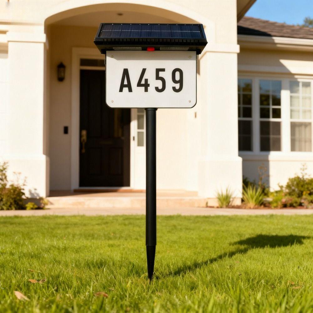 Waterproof Solar Address Sign Light Multifunctional 3-Color Ambience Lamp Outdoor Solar Address Light In-Ground Stake Mounted