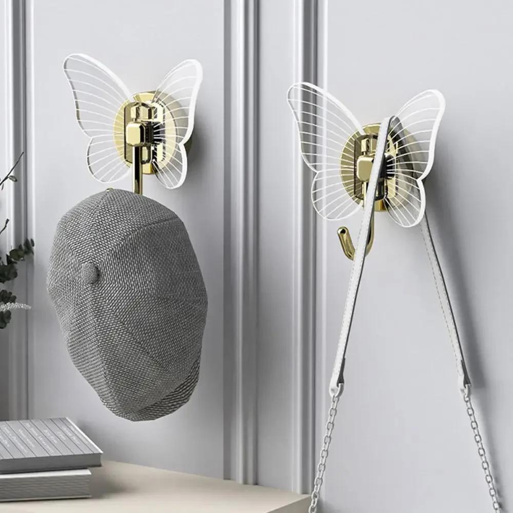 Bathroom Wall Organizer 1/2pcs No-Punch Wall Hooks Wall Hanging Strong  Adhesive Hook Clothes Rack Key Storage Luxury Hooks