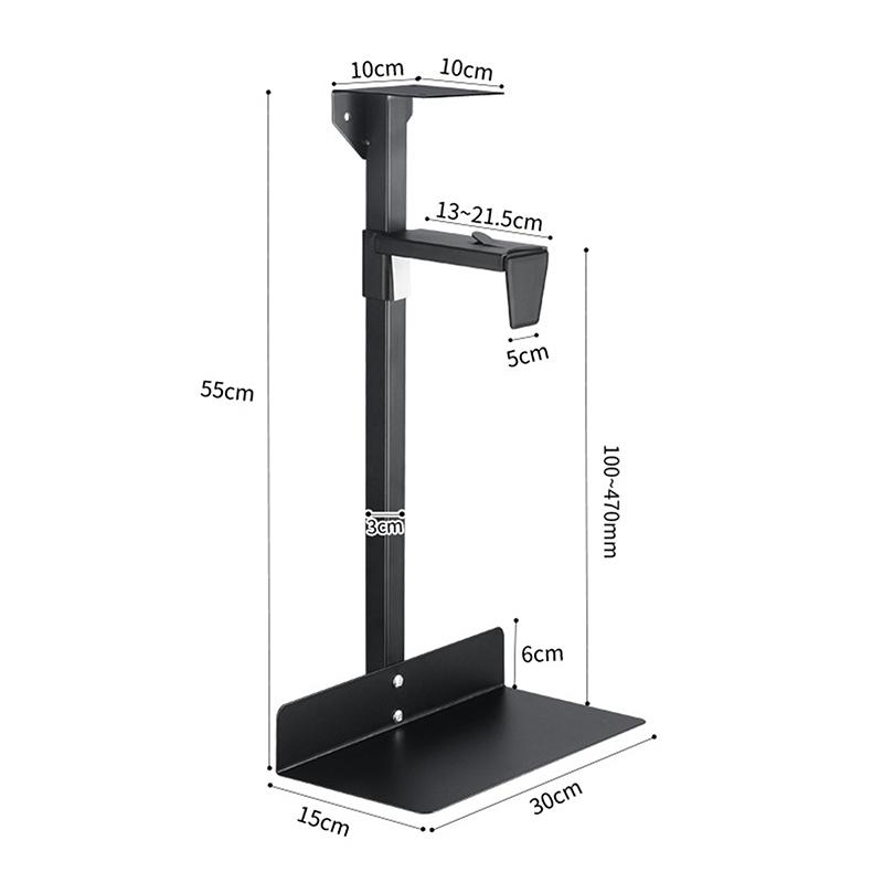 

Держатель для ПК под стол, настенный, боковой, подставка для ЦП, регулируемый подвес для компьютерного корпуса, подставка для хост-бокса, универсальный подъемный кронштейн чёрный