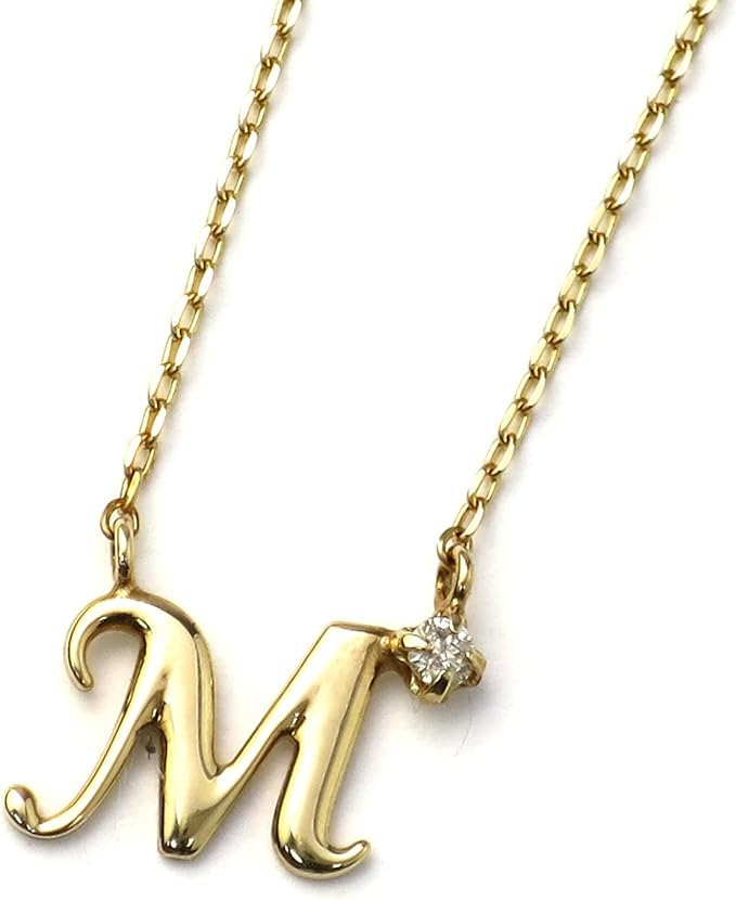 

Gin no Initial Necklace E for K10 Natural 10k Yellow Initial Letter Pendant [Shinjuku Kura] Women, Gold, Diamond, Gold, Alphabet,