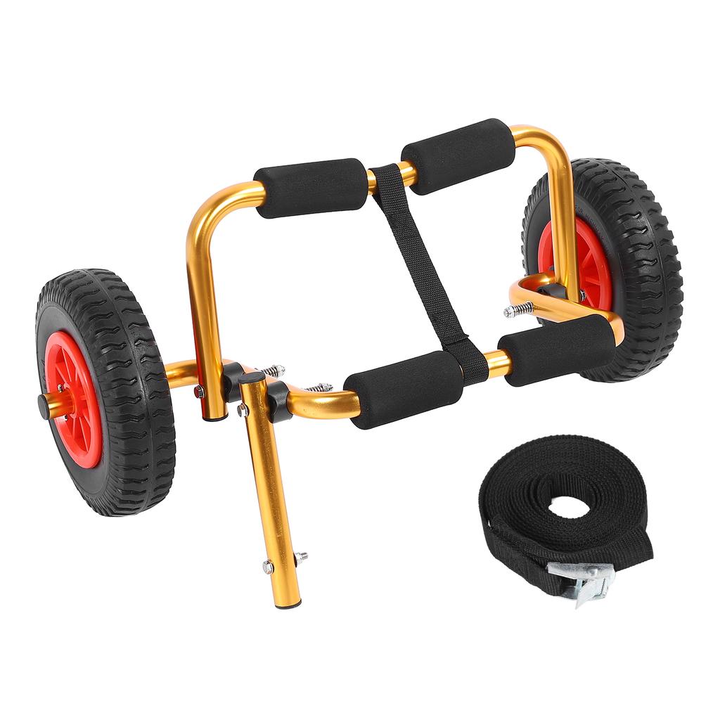 Canoe Carrier Dolly With 10in Solid Tires Adjustable Foldable Aluminum Universal Fit for Kayaking Small Boats