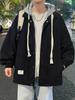 Trendy Men's Hooded Corduroy Two-Piece Look Jacket for Teens - Spring/Autumn 2025