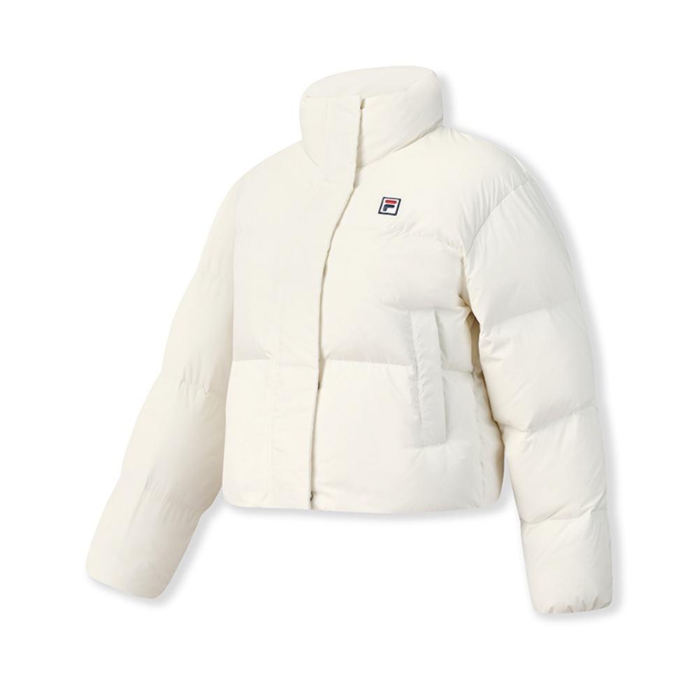 FILA Tennis Classic Minimalist Fashion Casual Sports Tennis Style Versatile Warm Short Goose Down Jacket Women jackets Jade-White A11W543925FWT