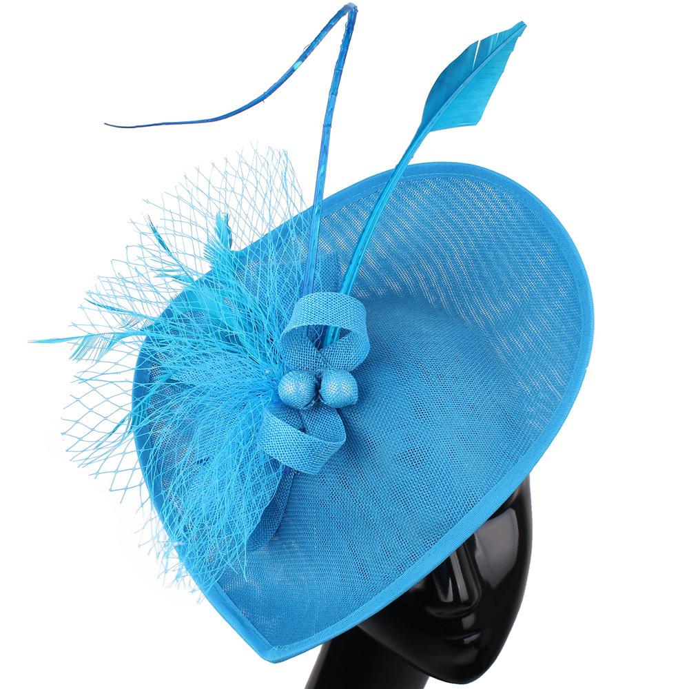 Popular European And American Hemp Yarn Headgear Bridal Hair Accessories Banquet Photo Gift Hat Feather Headgear