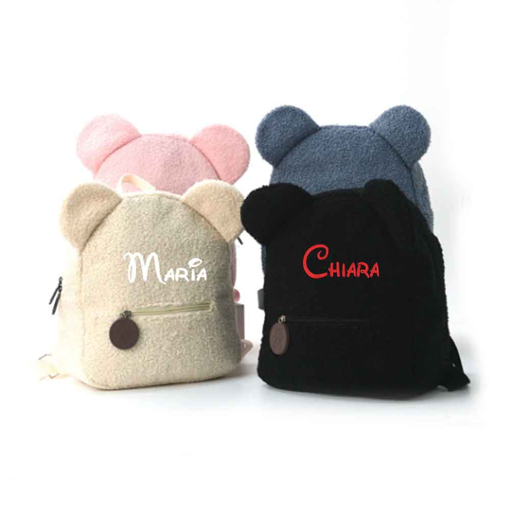 Personalized Embroidered Toddler Backpack, Lightweight Plush Bear Preschool Bag, Customized Name Gift Pack, Children's Day Gift
