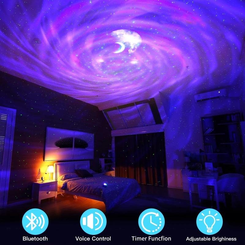 The Highly Atmospheric Laser Vortex Starry Sky Lamp, Accompanied by Bluetooth Audio, Makes the Starry Sky In the Room Extremely