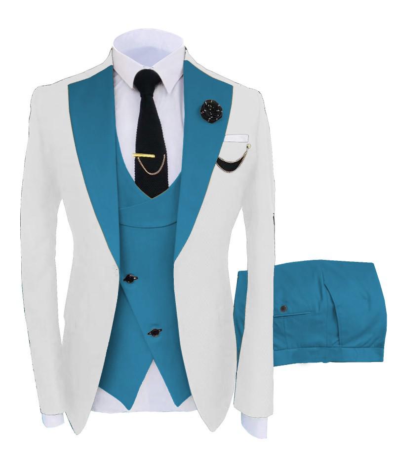2025 European & American Men's Three-Piece Suit Set - Business, Banquet, or Groomsmen Attire