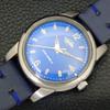 USED ENICAR STAR JEWELS HAND-WINDING SWISS MENS BLUE COLOR DIAL WATCH A431425-2 R107-a431425