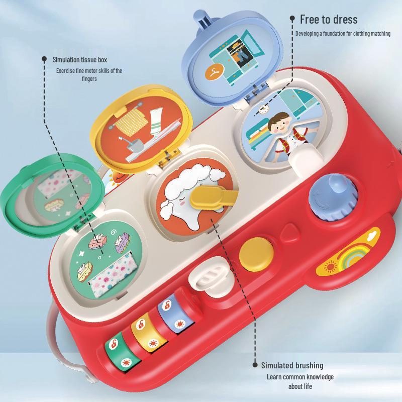 Montessori Educational Busy Board for Infant and Toddler Cognitive & Fine Motor Skills Development