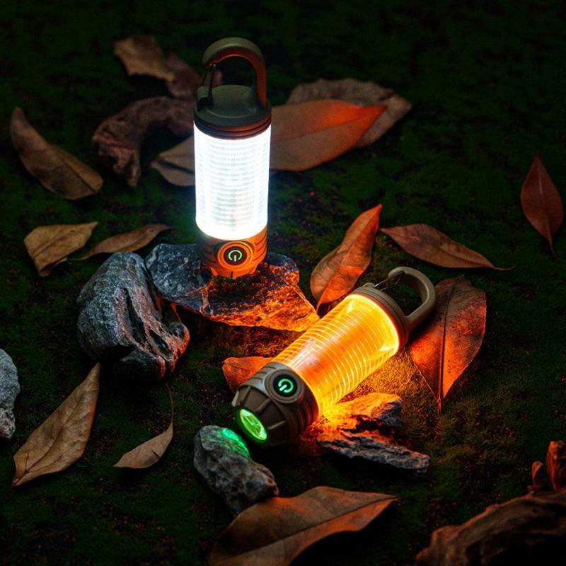 Camping Lights Multifunctional Camping LED Lamp 3 Lighting Colors Waterproof Tent Lamp 2 Lighting Adjustable Flashlight for