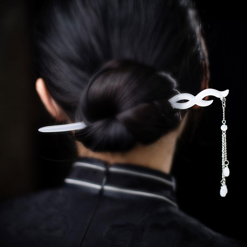 Haarstab im chinesischen Stil Perlenquaste Haarnadel Essstäbchen Vintage Mädchen Hanfu Haarspange Kopfschmuck Anhänger Fransen Haarschmuck