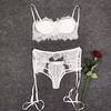3-Pc Women Lace Sexy Lingerie Straps Bra and Panty Garter Set Underwear Babydoll