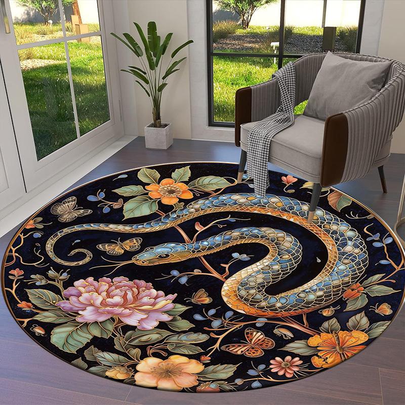 1pc Office Carpet Chair Mats Snake and Floral Garden Perfect for Decorating Office Chairs, Living Rooms, Or Bedrooms